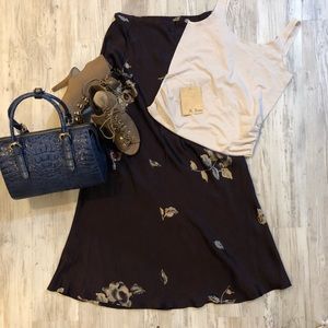 SOLD OUT Plum purple silk skirt